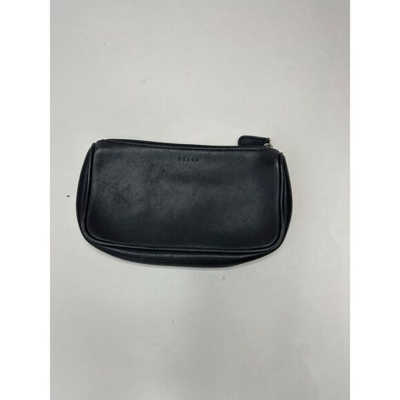Vintage Coach Vintage Black Leather Mini Cosmetic Case/Toiletry/Clutch - Picture 1 of 5